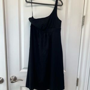 One shoulder black dress